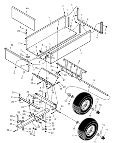 Utility Wagon (18 Cubic Foot) Diagram and Parts List for 242013X00A 2003 Briggs and Stratton Lawn Tractor Accessories